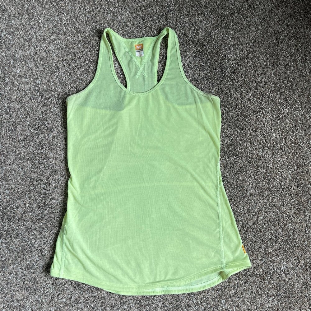 Lucy Neon Yellow Semi-Fitted Lucytech Athletic Racerback Tank, Size Medium